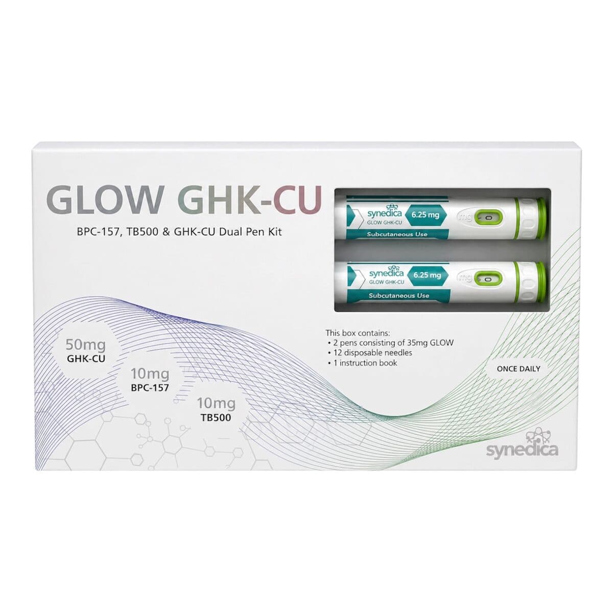 SYNEDICA GLOW GHK-CU, BPC-157, TB500 – KIT 02 PEN – Peptídeo